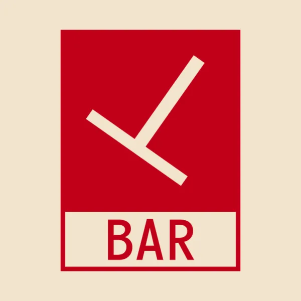 Tbar logo in cream & red